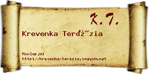 Krevenka Terézia névjegykártya